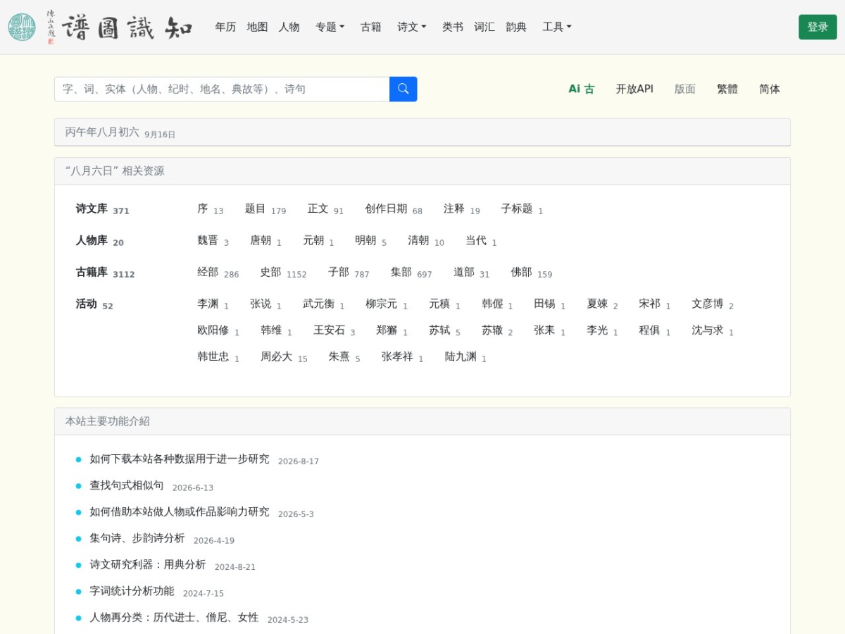 古籍文献知识图谱网